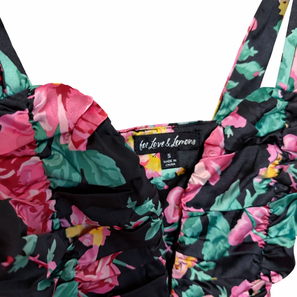 For Love and Lemons Jolie floral ruched bodysuit - Picture 3 of 5
